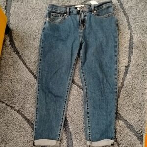 Levi's Blue Ankle Cropped Jeans with Tapered Fit. Boyfriend Jeans